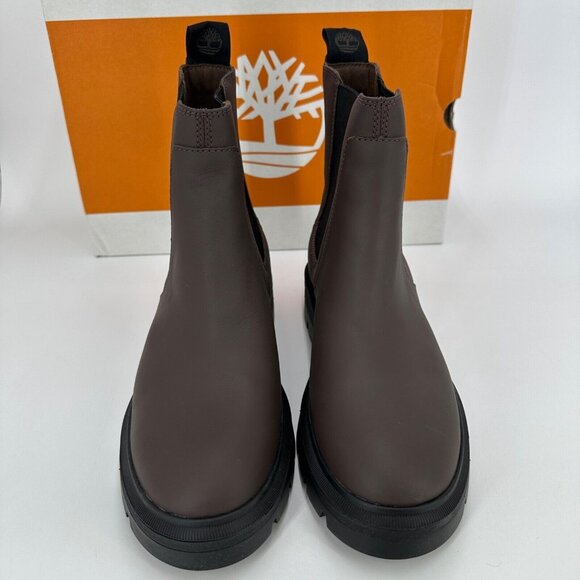 Timberland Women's Cortina Valley Brown Leather Chelsea Boots size 8.5 Lug Sole - Picture 2 of 8